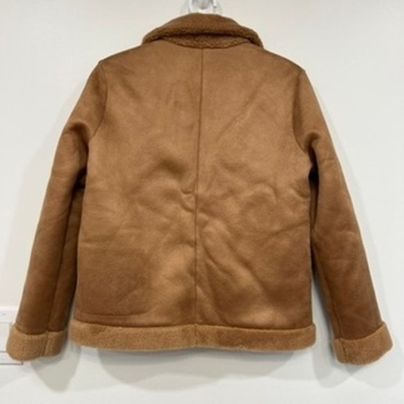 J Mclaughlin Womens Johnson Coat Small NWT $398 Brown Full Zip Teddy Wool Collar - Picture 6 of 7